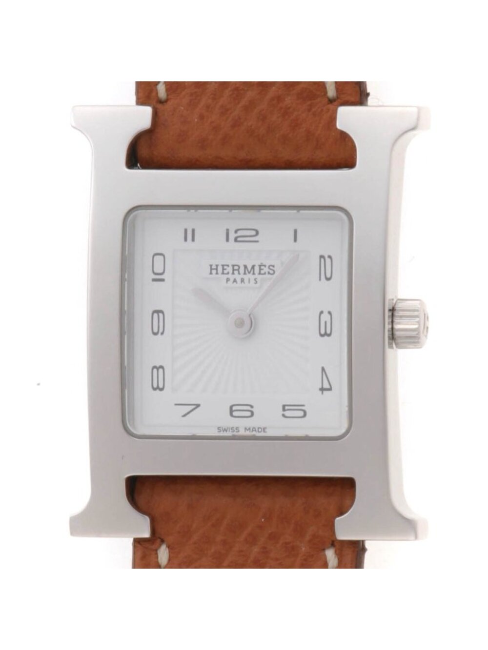 Hermes H Watch Stainless Steel White Dial Quartz
